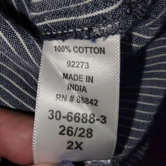 Ellos Striped Blue Cotton Tunic Top Size 2x - Picture 8 of 8